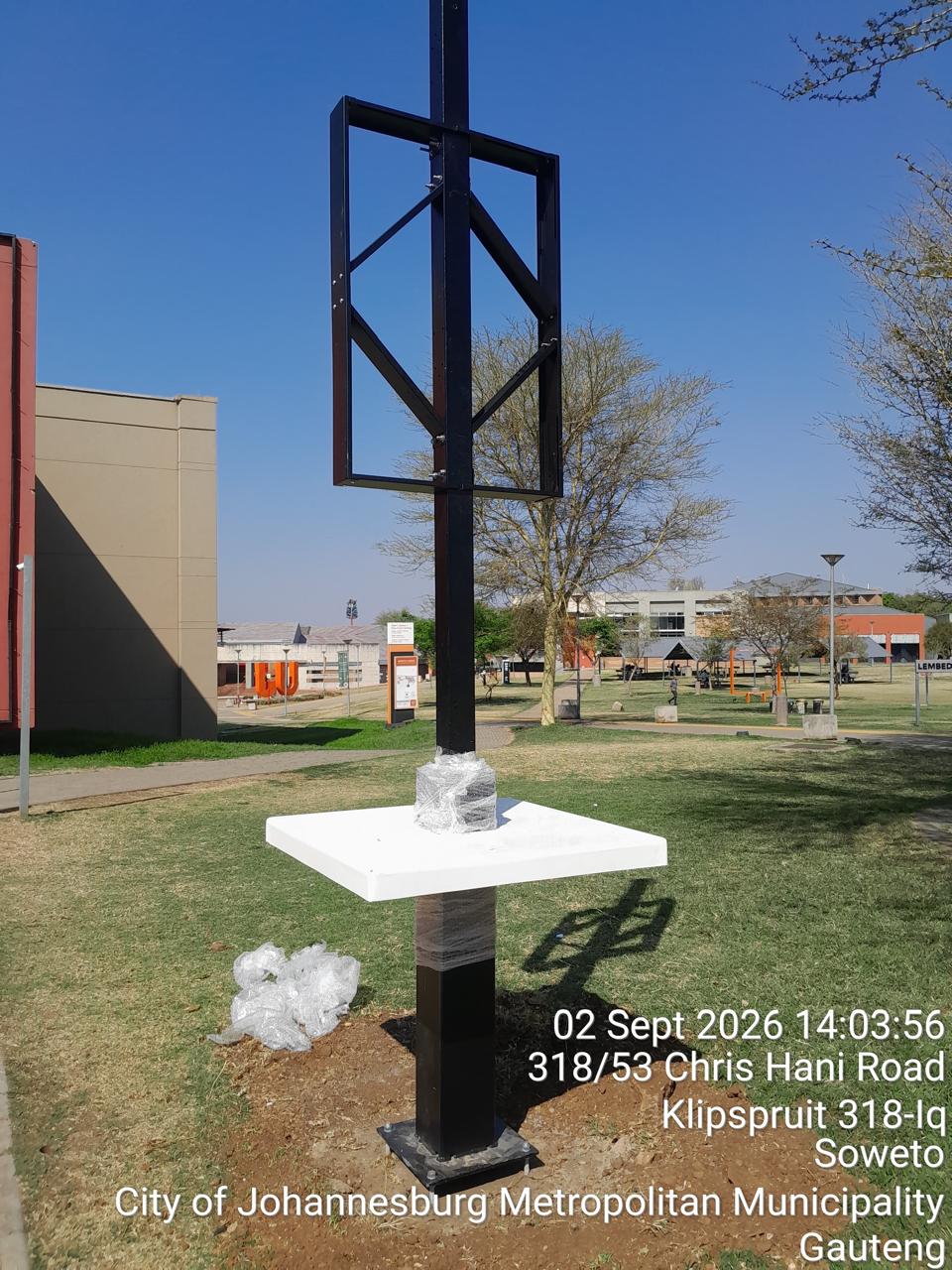 Installed renewable energy structure on site